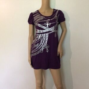 Googi Purple Gray Hooded Women's Dress Size L